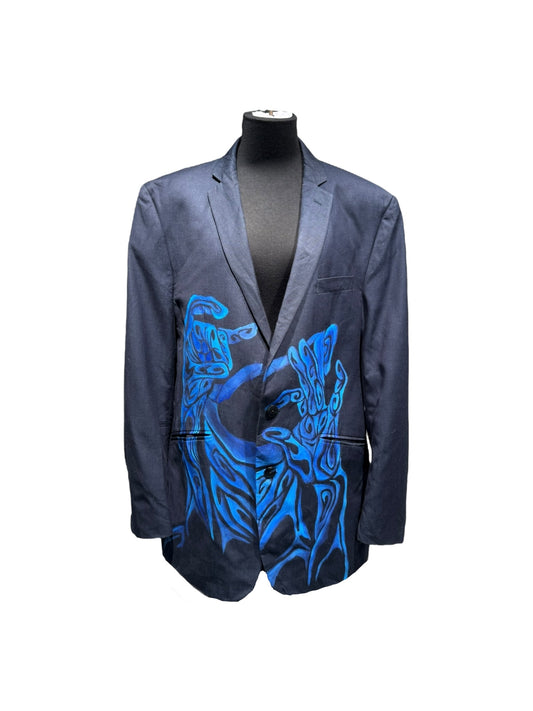 再倖築 II. Blue Spirit Hand-Painted Jacket