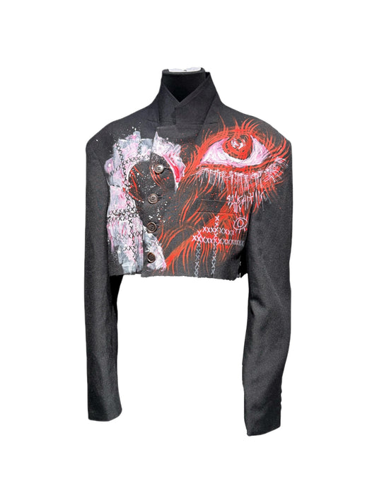 再倖築 I.II Hand-Painted Cropped Jacket