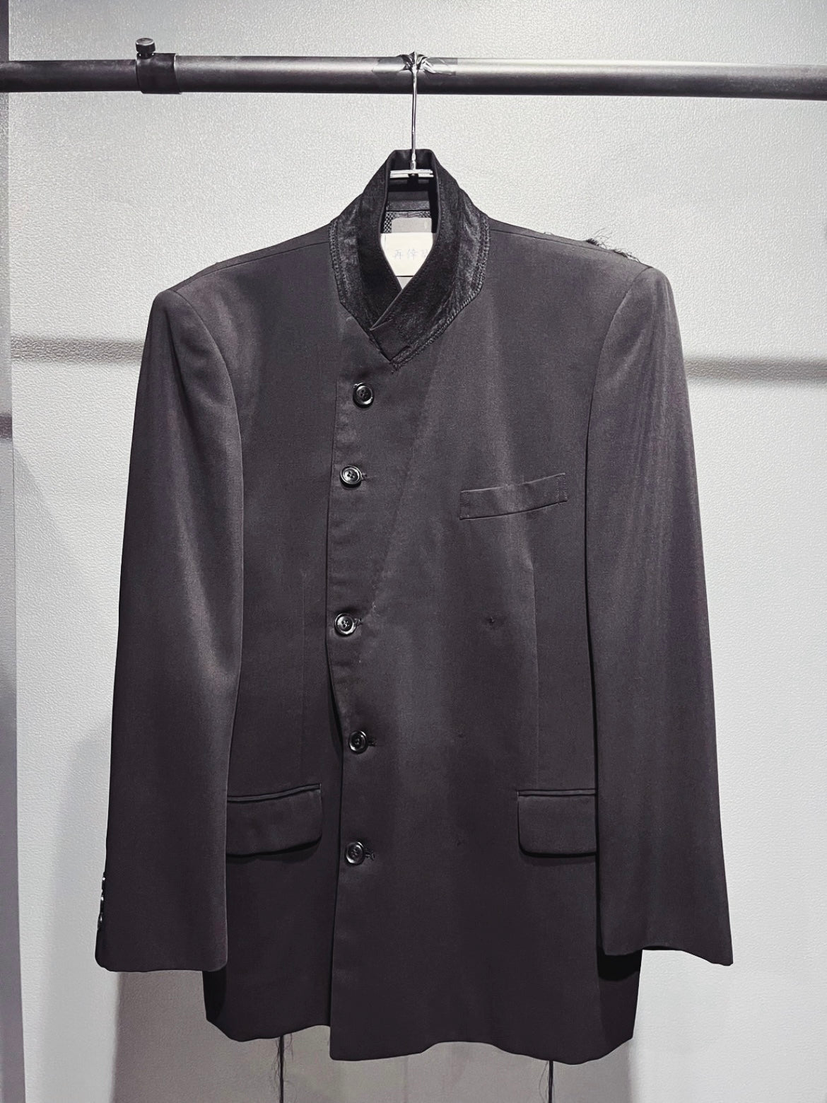 SAIKOUCHIKU Stand-Collar Single-Breasted Black Jacket