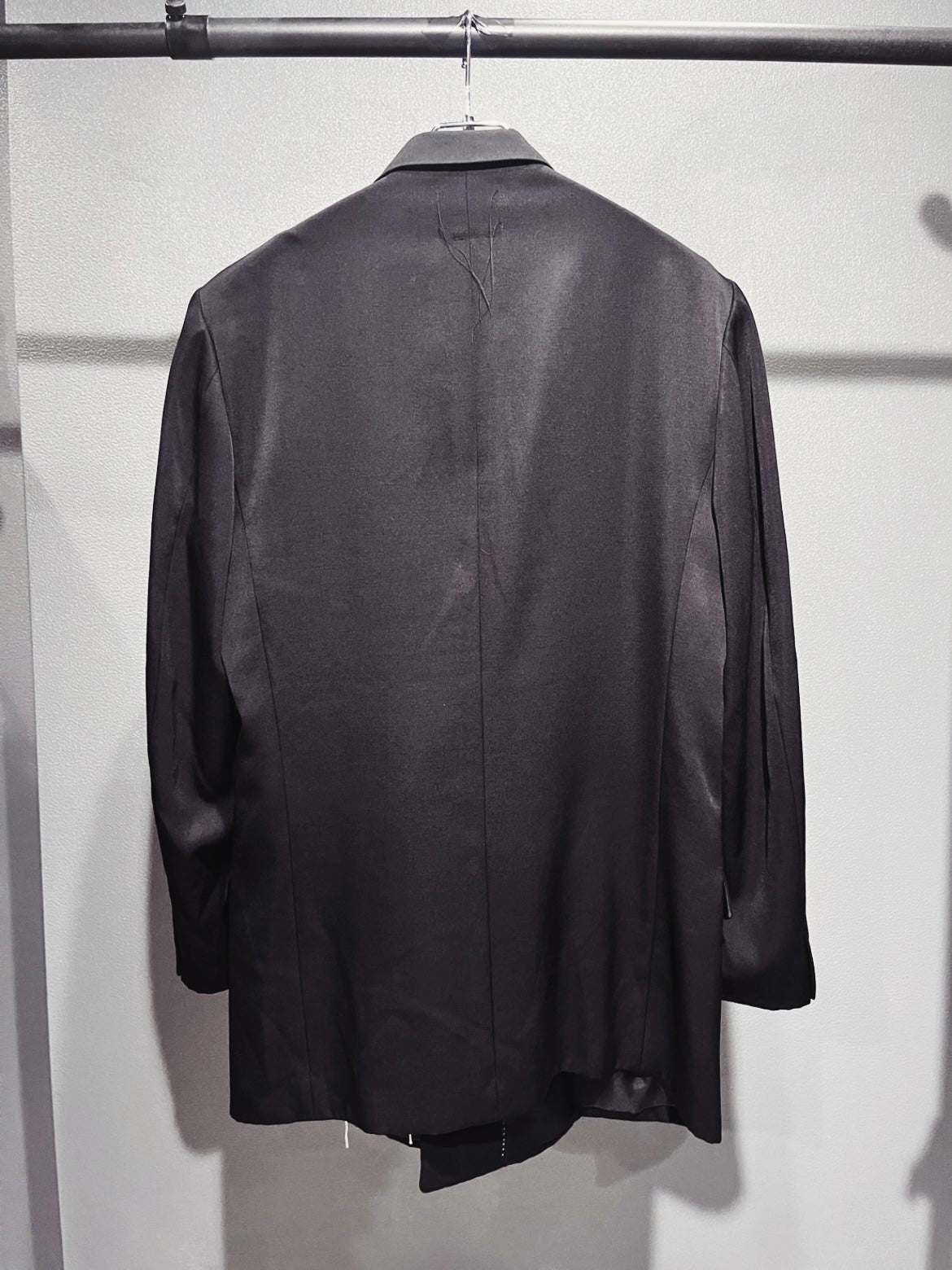 SAIKOUCHIKU White-Stitch Detail Double-Breasted Black Jacket